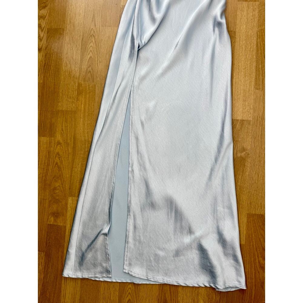 Princess Polly Icy Blue Satin Jazelle Maxi Dress Sz US6 Graduation Y2K Wedding - Picture 7 of 16